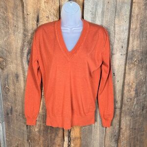 J. Crew Women’s V-Neck Sweater in Rich Orange